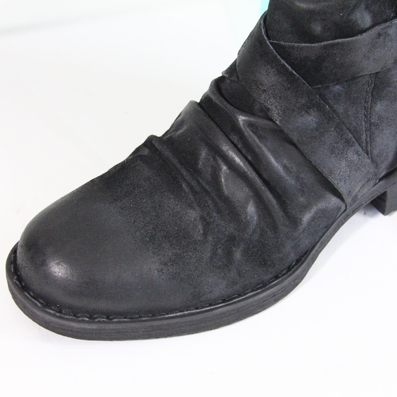 Born Eton Boots New sz 9 Women Black Leather Moto Bootie Nwt - Picture 3 of 11